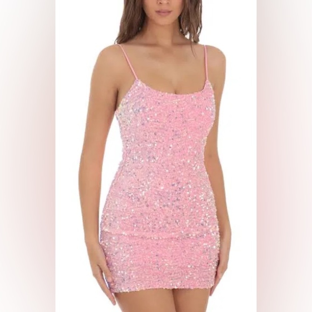 Lucy in the Sky Sparkling Pink Mini Dress